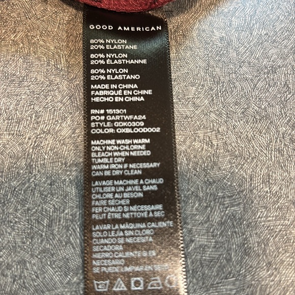 Good American, 4X nylon spandex maxi dress in Burgundy. Sleeveless back slip. - Picture 7 of 7